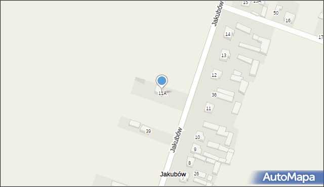 Jakubów, Jakubów, 11A, mapa Jakubów