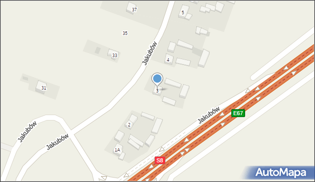 Jakubów, Jakubów, 3, mapa Jakubów