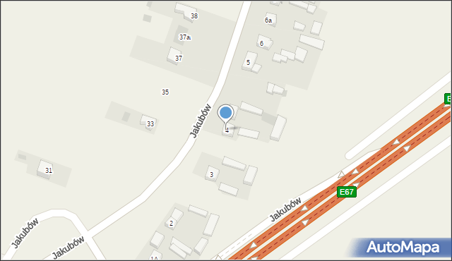 Jakubów, Jakubów, 4, mapa Jakubów
