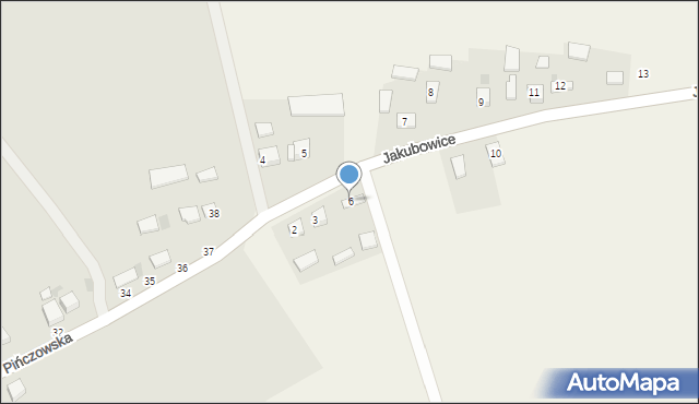 Jakubowice, Jakubowice, 6, mapa Jakubowice
