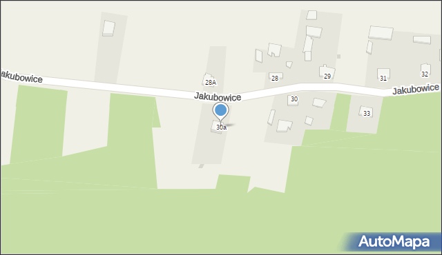 Jakubowice, Jakubowice, 30a, mapa Jakubowice