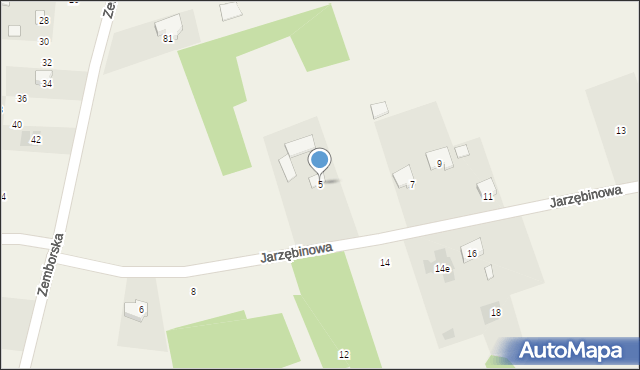 Jakubowice Konińskie-Kolonia, Jarzębinowa, 5, mapa Jakubowice Konińskie-Kolonia