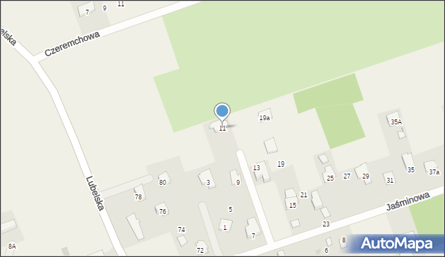 Jakubowice Konińskie-Kolonia, Jaśminowa, 11, mapa Jakubowice Konińskie-Kolonia