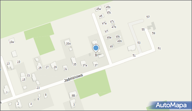 Jakubowice Konińskie-Kolonia, Jaśminowa, 39, mapa Jakubowice Konińskie-Kolonia