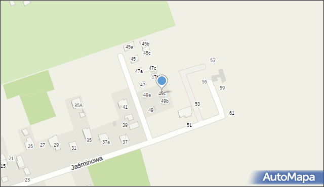 Jakubowice Konińskie-Kolonia, Jaśminowa, 49c, mapa Jakubowice Konińskie-Kolonia
