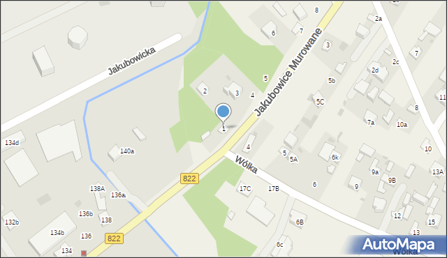 Jakubowice Murowane, Jakubowice Murowane, 1, mapa Jakubowice Murowane