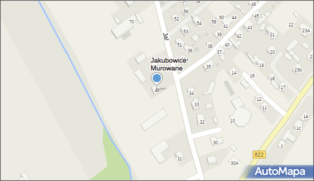 Jakubowice Murowane, Jakubowice Murowane, 49, mapa Jakubowice Murowane