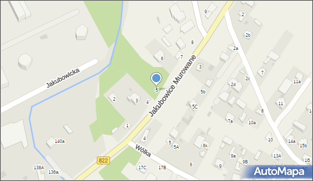 Jakubowice Murowane, Jakubowice Murowane, 5, mapa Jakubowice Murowane