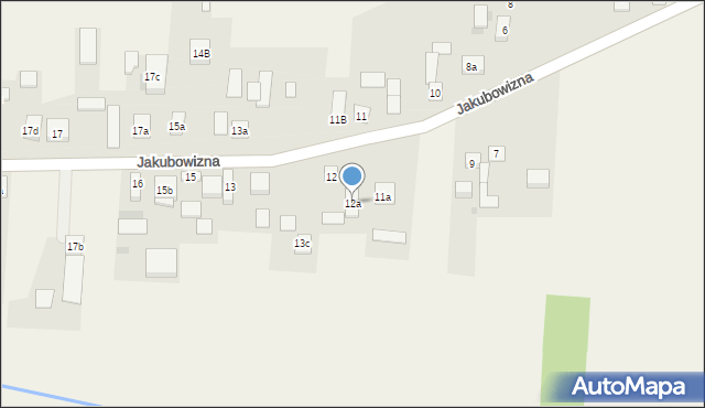 Jakubowizna, Jakubowizna, 12a, mapa Jakubowizna