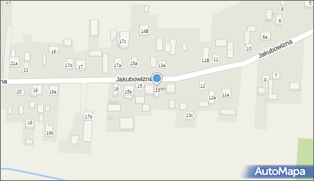 Jakubowizna, Jakubowizna, 13, mapa Jakubowizna