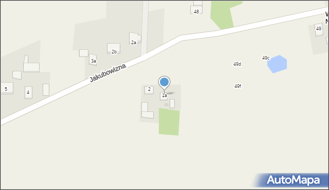 Jakubowizna, Jakubowizna, 1a, mapa Jakubowizna