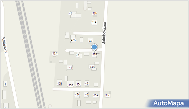 Jakubowizna, Jakubowizna, 43B, mapa Jakubowizna