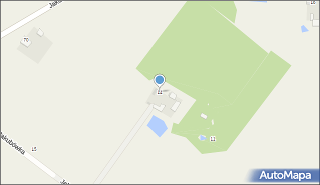Jakubówka, Jakubówka, 14, mapa Jakubówka