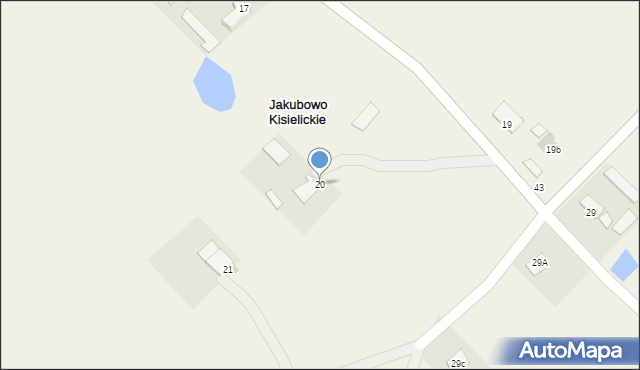 Jakubowo Kisielickie, Jakubowo Kisielickie, 20, mapa Jakubowo Kisielickie