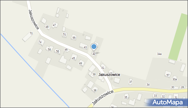 Jakuszowice, Jakuszowice, 42, mapa Jakuszowice