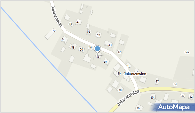 Jakuszowice, Jakuszowice, 45, mapa Jakuszowice