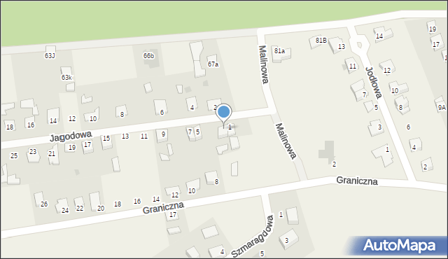 Jamielnik, Jagodowa, 3, mapa Jamielnik