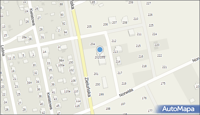 Jamielnik, Jamielnik, 202/203, mapa Jamielnik