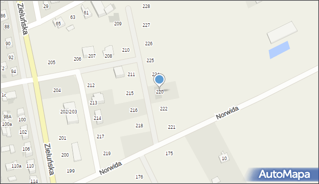 Jamielnik, Jamielnik, 220, mapa Jamielnik