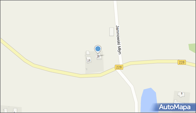 Jamno, Jamnowski Młyn, 18, mapa Jamno