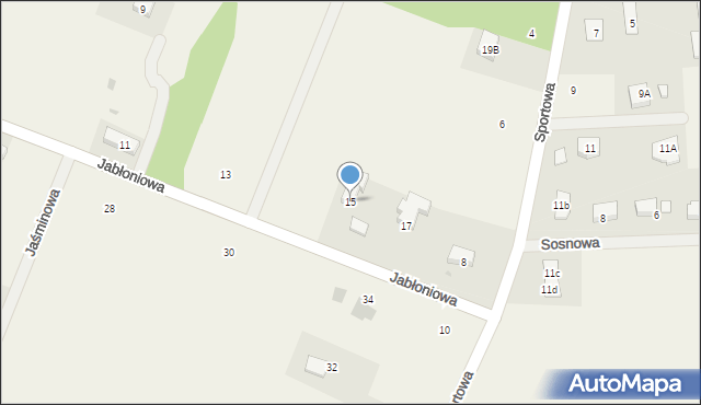 Janczewo, Jabłoniowa, 15, mapa Janczewo