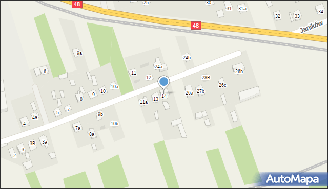 Janików, Janików, 14a, mapa Janików