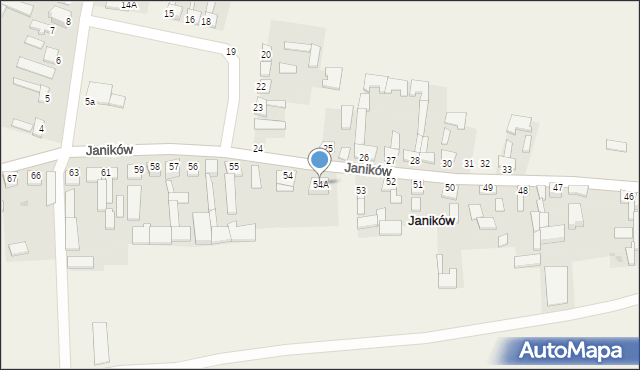 Janików, Janików, 54A, mapa Janików