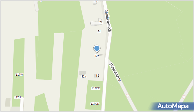 Janiszew, Janiszewska, 82c, mapa Janiszew
