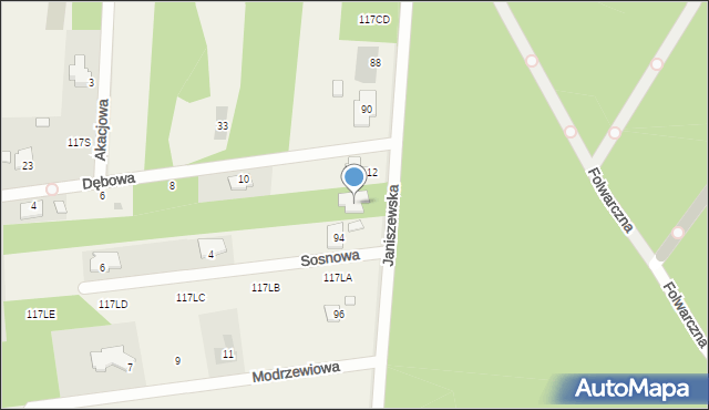 Janiszew, Janiszewska, 92, mapa Janiszew