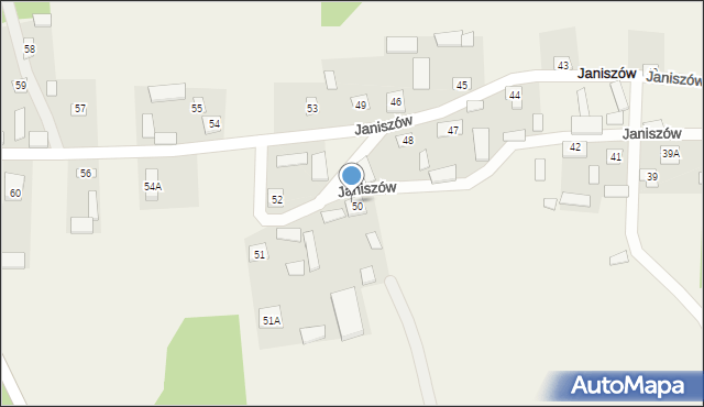 Janiszów, Janiszów, 50A, mapa Janiszów