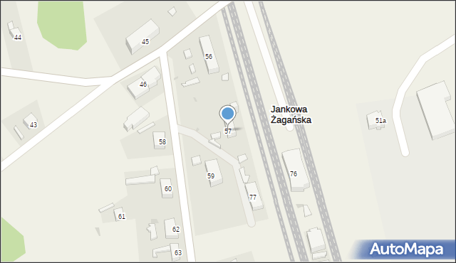 Jankowa Żagańska, Jankowa Żagańska, 57, mapa Jankowa Żagańska