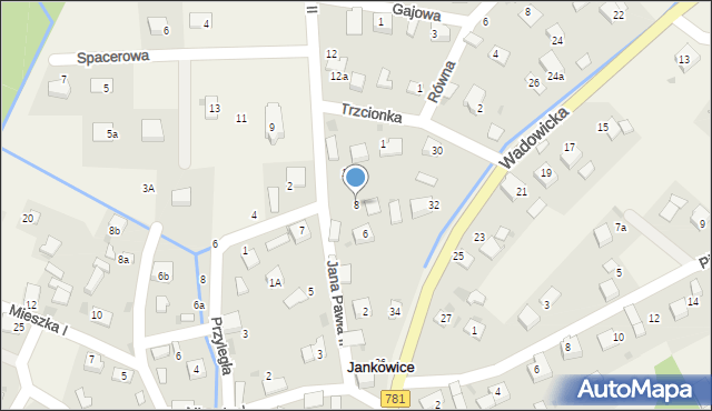 Jankowice, Jana Pawła II, 8, mapa Jankowice