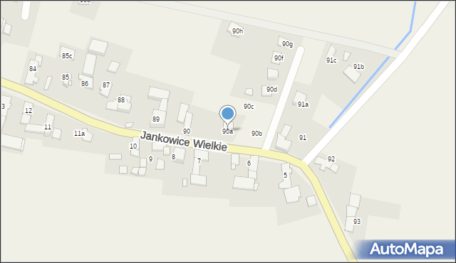 Jankowice Wielkie, Jankowice Wielkie, 90a, mapa Jankowice Wielkie