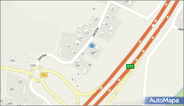 Janów, Janów, 13a, mapa Janów