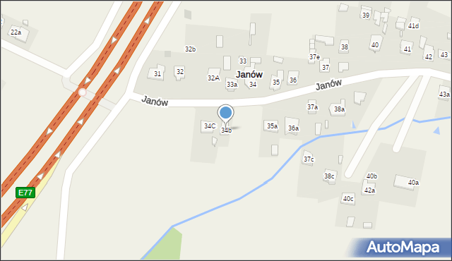 Janów, Janów, 34b, mapa Janów