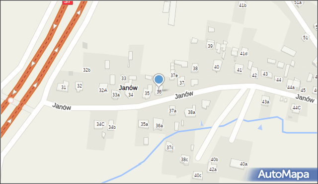 Janów, Janów, 36, mapa Janów