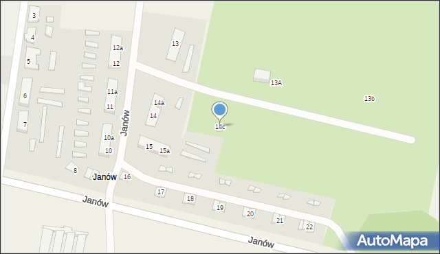 Janów, Janów, 14c, mapa Janów