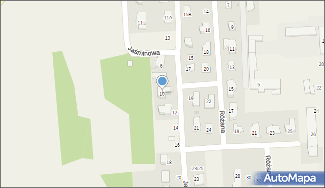 Janówek Pierwszy, Jaśminowa, 10, mapa Janówek Pierwszy