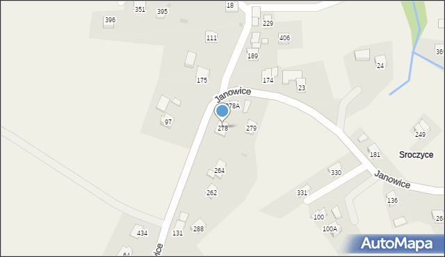 Janowice, Janowice, 278, mapa Janowice
