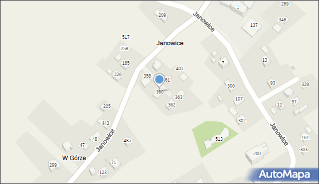 Janowice, Janowice, 360, mapa Janowice