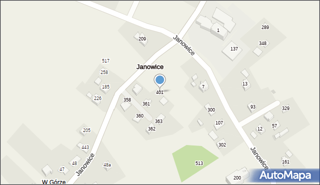 Janowice, Janowice, 401, mapa Janowice