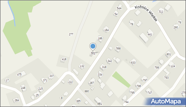 Janowice, Janowice, 501, mapa Janowice