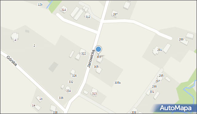 Janowice, Janowicka, 303, mapa Janowice