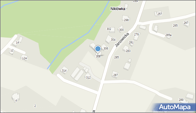 Janowice, Janowicka, 308, mapa Janowice