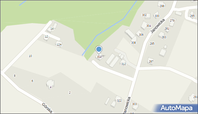 Janowice, Janowicka, 314, mapa Janowice