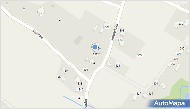 Janowice, Janowicka, 332, mapa Janowice
