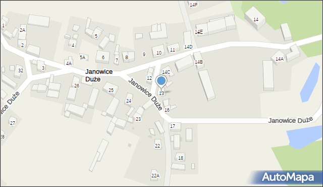 Janowice Duże, Janowice Duże, 13, mapa Janowice Duże