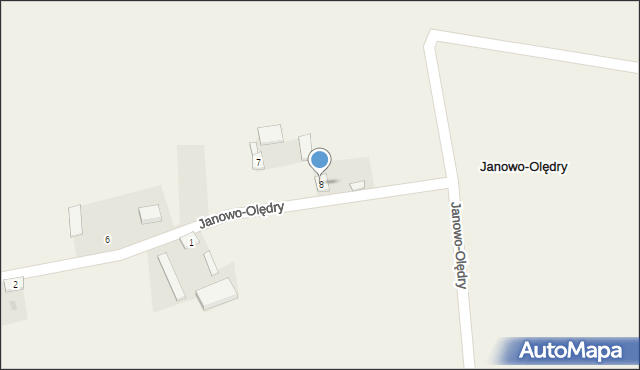 Janowo-Olędry, Janowo-Olędry, 8, mapa Janowo-Olędry