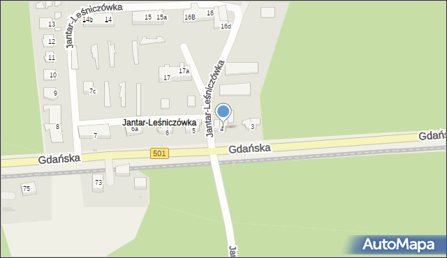Jantar-Leśniczówka, Jantar-Leśniczówka, 4A, mapa Jantar-Leśniczówka