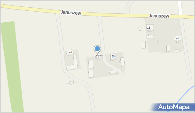Januszew, Januszew, 21, mapa Januszew